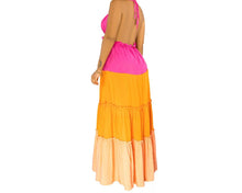 Load image into Gallery viewer, Multi Color Halter Maxi Dress

