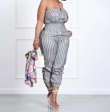 Load image into Gallery viewer, Casual Strapless Zipper Elastic Waist Jumpsuit
