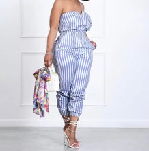 Load image into Gallery viewer, Casual Strapless Zipper Elastic Waist Jumpsuit
