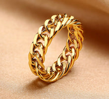 Load image into Gallery viewer, Gold Chain Earrings and Ring Set
