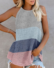 Load image into Gallery viewer, Colorblock Plain Knitted U-Neck Top
